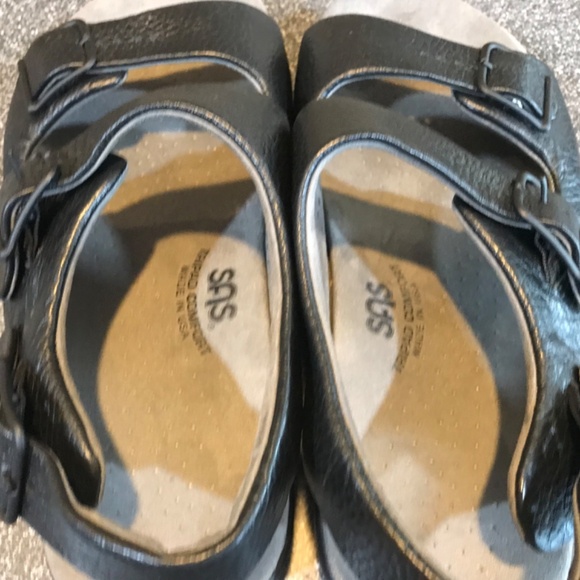 SAS Tripod Comfort Black Relaxed Walking Leather Sandal/ Shoe - Picture 14 of 15